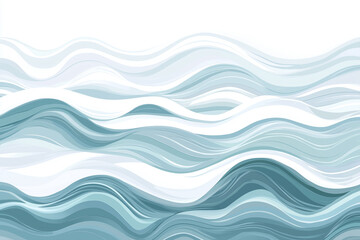 Fototapeta premium Flowing waves in shades of blue create serene and minimalist abstract illustration, evoking sense of calm and tranquility