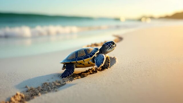 Tracks of Baby Sea Turtles