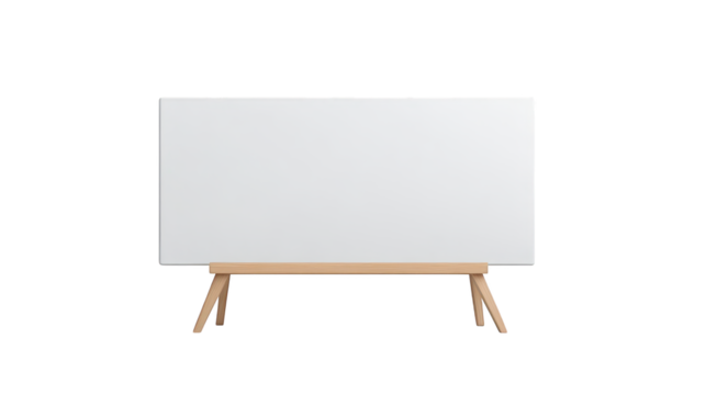 Blank white canvas on wooden easel, a fresh start for artistic creation and inspiration
