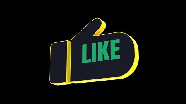 A fun animated 3D social icon in bright retro colours with alpha for easy drag and drop.