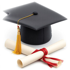 graduation cap with diploma