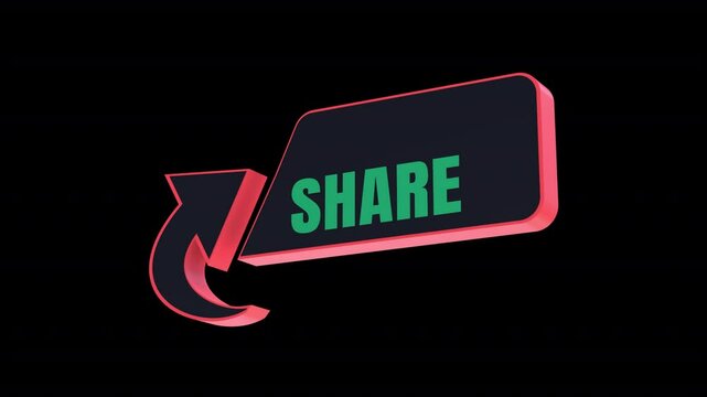 A fun animated 3D social icon in bright retro colours with alpha for easy drag and drop.