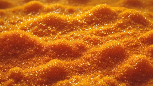Amber texture. Gorgeous orange-yellow hue backdrop. Glossy lacquered amber. Close-up videography of a solar stone. Natural mineral solidified resin. Advertisement background for jewelry.