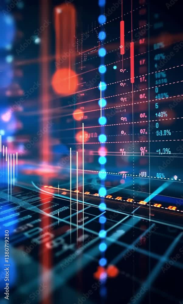 Poster exploring the vibrant world of digital finance with advanced data visualization techniques