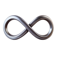 Abstract 3D Infinity Symbol in Gold and Silver Rings Reflecting Love and Eternity