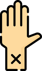 self harm Illustration on a white background.