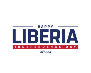 Liberia Independence Day on a white background, Vector design of Independence Day of Liberia, Typographic Design of Liberia National Day, Flag typography of Liberia
