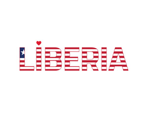 I love Liberia, I love Liberia typographic design with flag typography and heart on white background, Vector design of I love Liberia, Liberia National Day Design