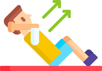 sit up Illustration on a white background.