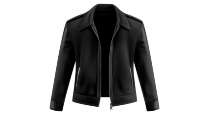 Black leather jacket with zippers, a stylish choice for fashion and riding enthusiasts