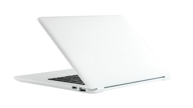 Sleek white laptop keyboard closeup, perfect for productivity and digital tasks