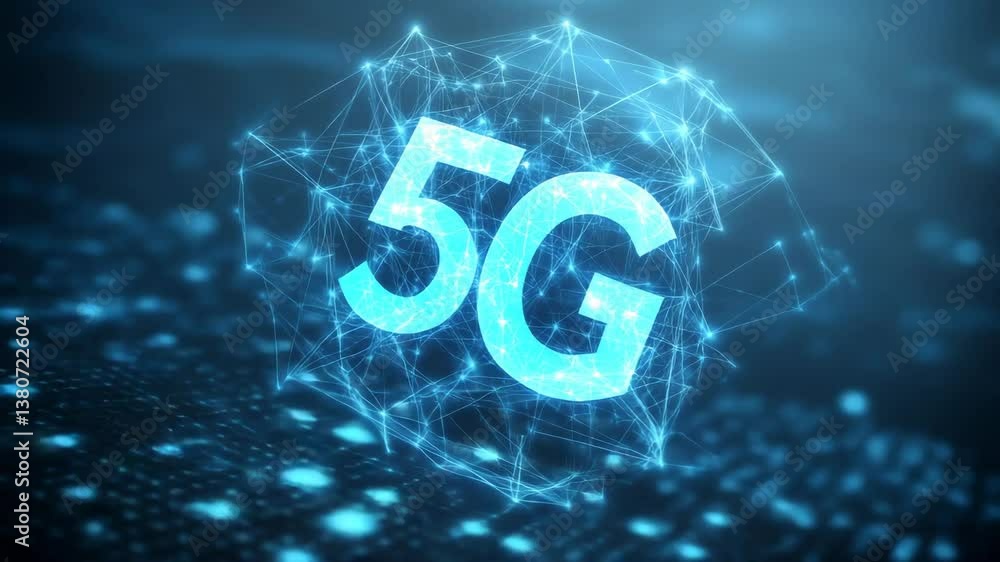 Poster wireless network technology displays modern 5g connectivity innovation generative ai