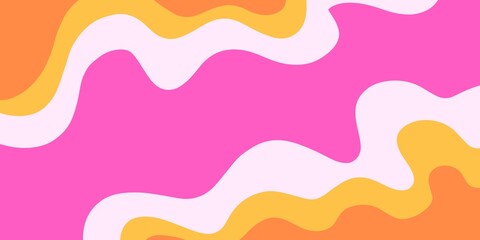 Abstract waves of bright pink and orange