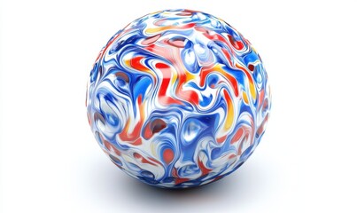 Obraz premium Colorful swirling sphere on white background for abstract designs