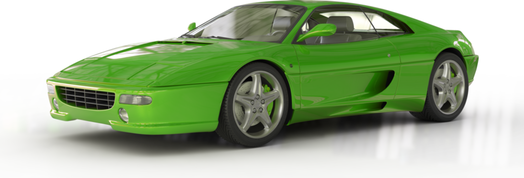green sports car