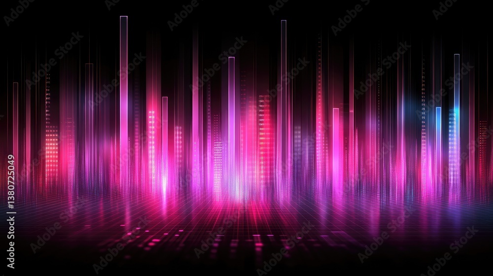Poster a data-driven marketing analysis concept with an abstract digital chart and futuristic business anal