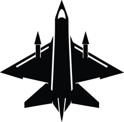Jet Fighter Silhouette Vector & Icon, Jet Fighter Design
