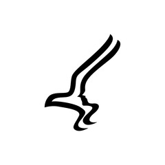 Abstract Flying Eagle and Woman Logo Design