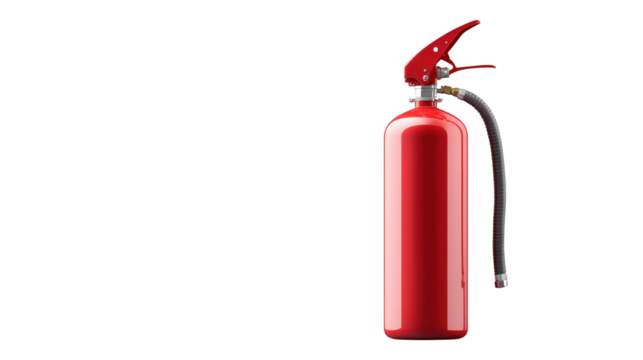 Bright red fire extinguisher, essential safety tool for home and office protection