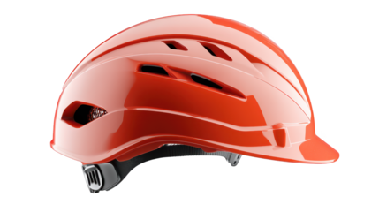 Striking red helmet on black, a representation of safety, protection, and essential equipment
