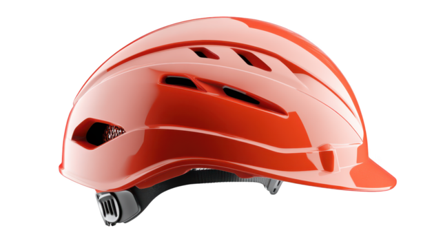 Striking red helmet on black, a representation of safety, protection, and essential equipment