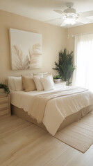 Nicely Decorated Cozy Neutral Modern Bedroom