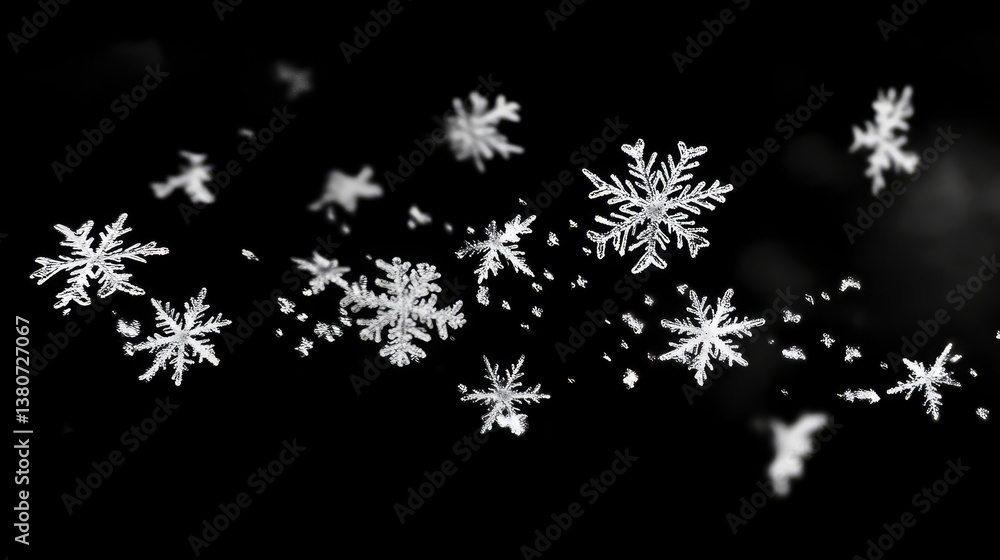 Poster isolated christmas falling white snow overlay on transparent background. snowflakes storm layer. sno