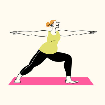 Woman Doing Yoga Spot Illustration Character Design 