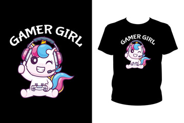 Unicorn gamer girl - Art files for Cricut and Silhouette. You can edit them with Adobe Illustrator. © copida