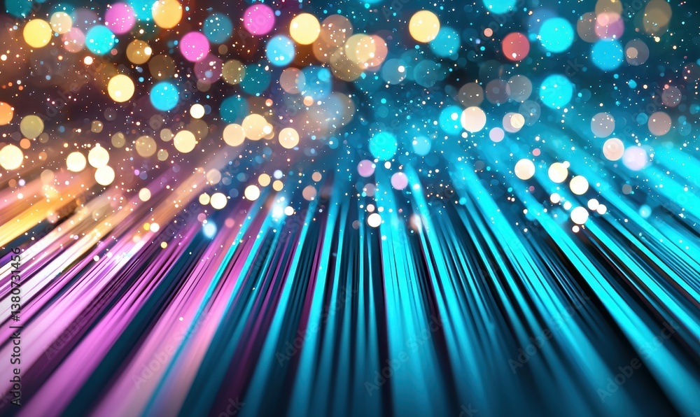 Poster vibrant abstract background with colorful lights and dynamic lines