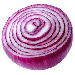 red onion cross section - isolated on white background