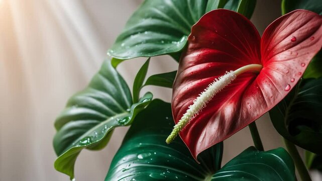 Morning anthurium featuring large exotic blooms.