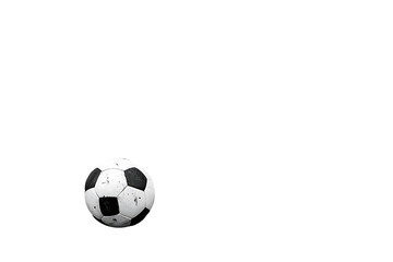 Fototapeta premium Low-Angle Close-Up of a Worn Soccer Ball on White Background