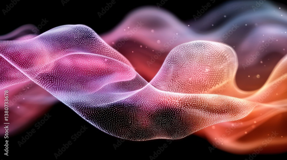 Poster abstract particle wave: a symphony of color and light