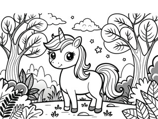 Set of cartoon vector illustrations of animals for coloring