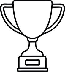 trophy, silhouette, black and white, simple design, icon, award, victory, achievement, championship, clean lines, minimalist, graphic, symbol, cup, handle, pedestal base, contrast, solid shape, vector