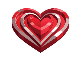 A red heart symbol of love, a romantic 3D shape for Valentine's Day