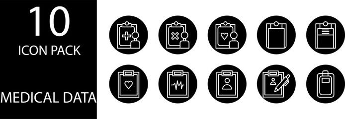 editable medical data icon set design