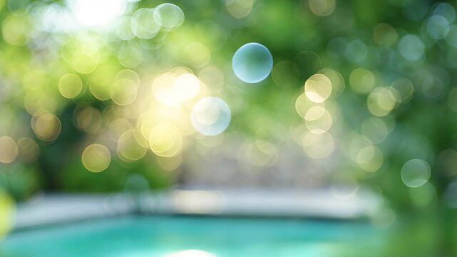 Abstract blurred background by the poolside.