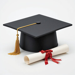 graduation cap with diploma