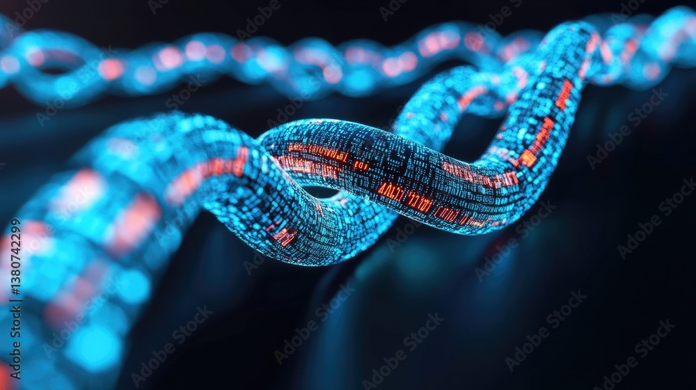 Poster neon-lit data stream flowing through an encrypted cybersecurity network.