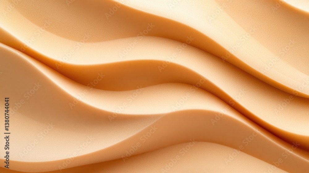 Aufkleber a smooth, wavy surface in soft beige tones, resembling fabric or foam, creating a serene and texture