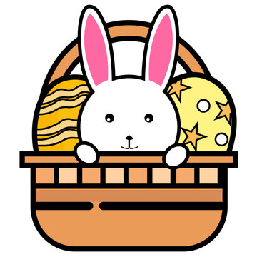 aester bunny bucket vector art