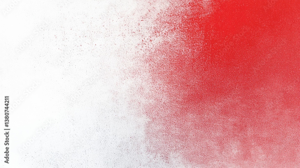 Poster a bold, grainy red-and-white gradient background with a textured noise effect.