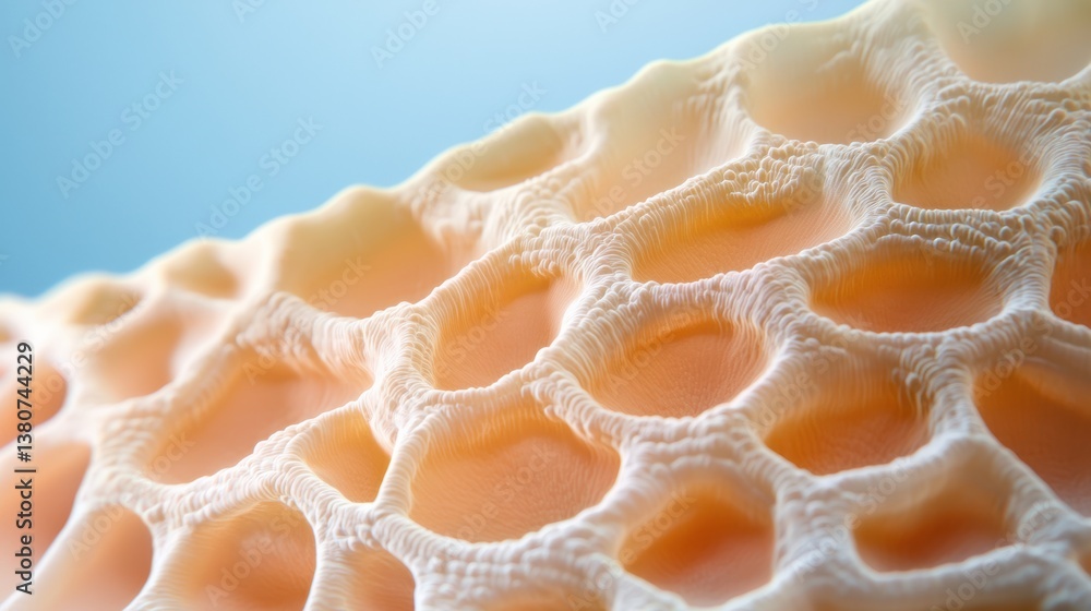 Aufkleber a close-up image of coral showcasing its intricate texture and natural patterns in soft tones, highl