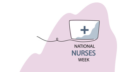 National Nurse Week banner.   woman, expressing gratitude and honor nurses for the greeting card, conveying the importance and dedication of healthcare. vector illustration