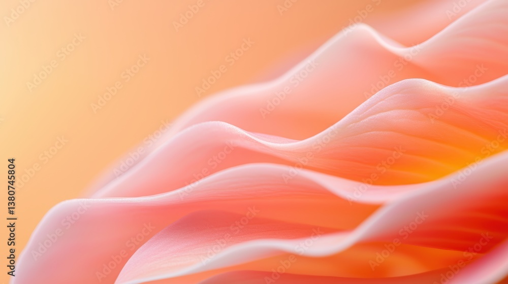Poster a close-up view of delicate, flowing petals in soft pastel hues, creating a serene and elegant visua
