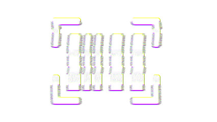 Icon barcode read is distorted. Glitch. Noise, chromatic aberration, geometric distortion