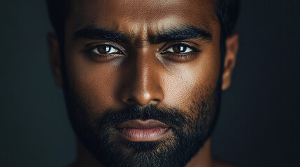 Obraz premium South Asian man in his 30s with trimmed beard and hat