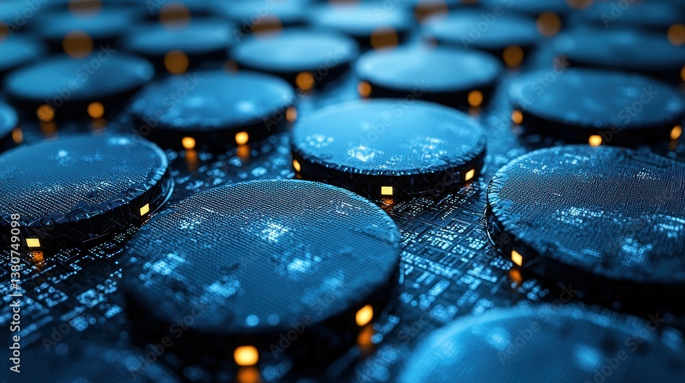 Poster abstract digital data network: futuristic technology and circuitry